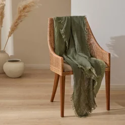 Rhodes Linen Throw - Rose Pink