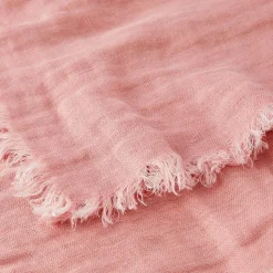 Rhodes Linen Throw - Rose Pink