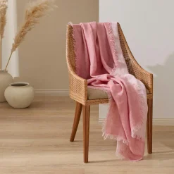 Rhodes Linen Throw - Rose Pink