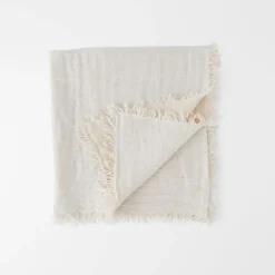 Rhodes Linen Throw - Rose Pink