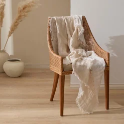 Rhodes Linen Throw - Rose Pink