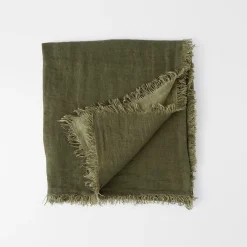 Rhodes Linen Throw - Rose Pink