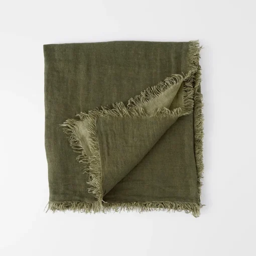 Rhodes Linen Throw - Rose Pink