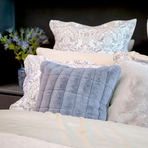 Sable Faux Fur Cushion - Dove Grey