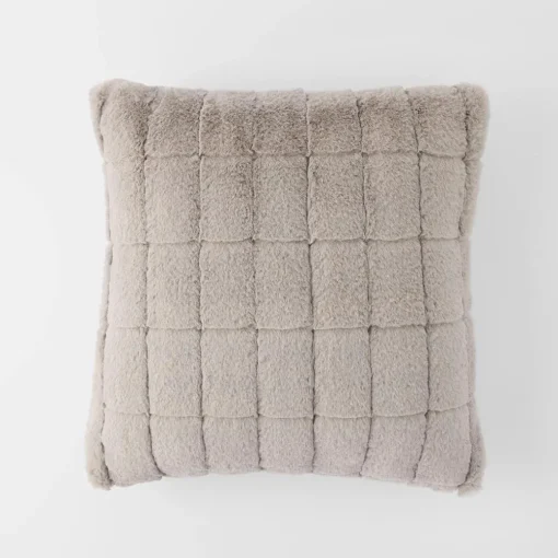 Sable Faux Fur Cushion - Dove Grey