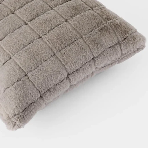 Sable Faux Fur Cushion - Dove Grey