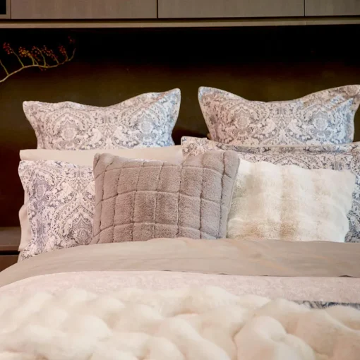 Sable Faux Fur Cushion - Dove Grey