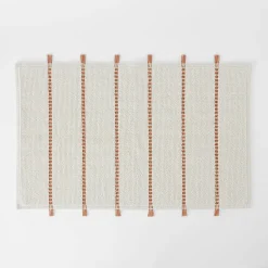 Sami Bath Mat - Natural/Olive Green