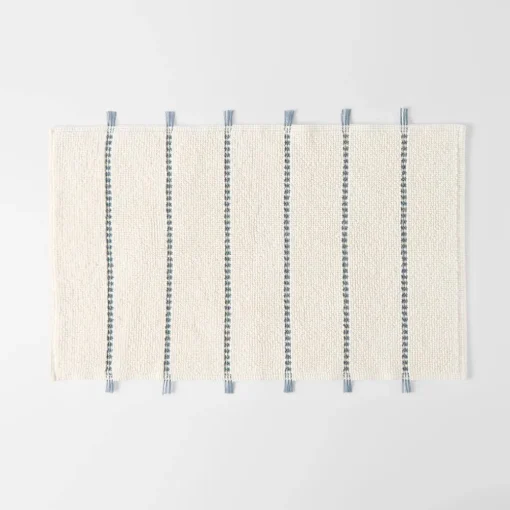 Sami Bath Mat - Natural/Olive Green