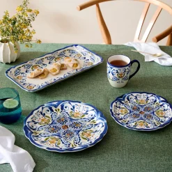 Savona Rectangle Platter - Blue/Yellow