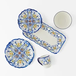Savona Rectangle Platter - Blue/Yellow