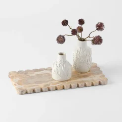 Scallop Marble Tray Rectangle