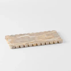 Scallop Marble Tray Rectangle