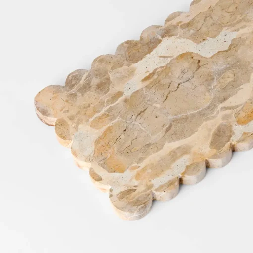 Scallop Marble Tray Rectangle