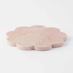 Scalloped Marble Tray - Pink