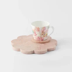Scalloped Marble Tray - Pink