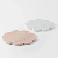 Scalloped Marble Tray - Pink