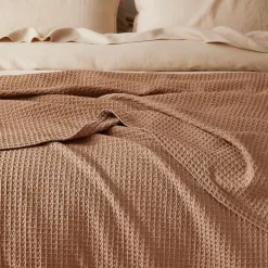 Sebastian Waffle Blanket - Olive Green
