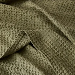 Sebastian Waffle Blanket - Olive Green