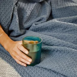 Sebastian Waffle Blanket - Olive Green