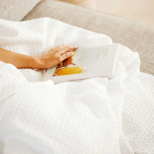 Sebastian Waffle Blanket - Olive Green