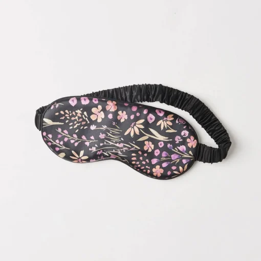 Silk Print Eye Mask - Aubergine