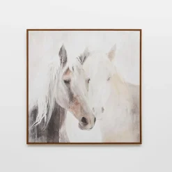 Stallion Framed Canvas - Grey