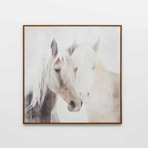 Stallion Framed Canvas - Grey
