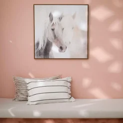 Stallion Framed Canvas - Grey