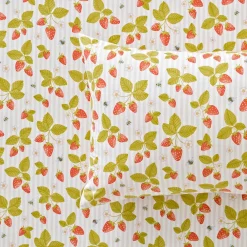 Strawberry Stripe Flannelette Sheet Set