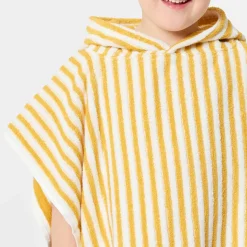 Striped Hooded Kids Poncho
