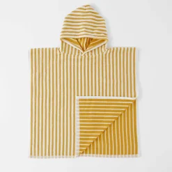 Striped Hooded Kids Poncho