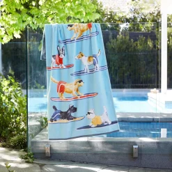 Surfing Dogs Beach Towel