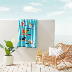 Surfing Dogs Beach Towel