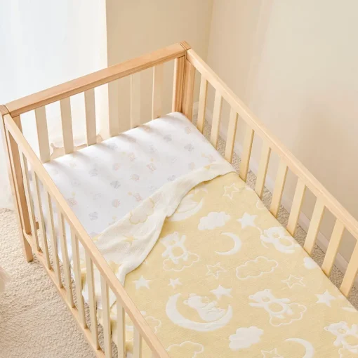 Teddy Moon Reversible Baby Blanket