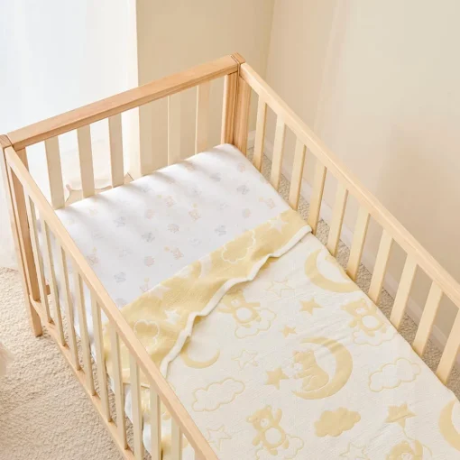 Teddy Moon Reversible Baby Blanket