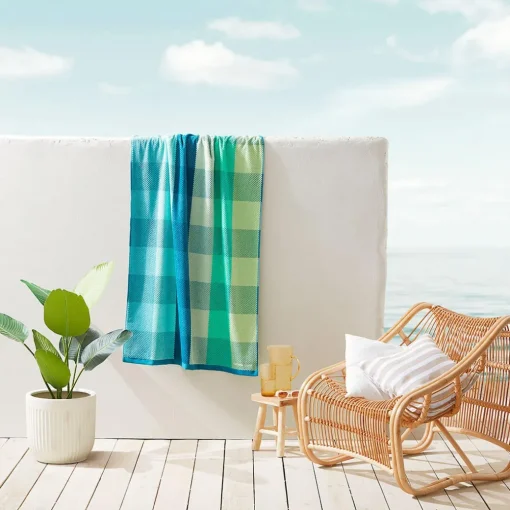 Tilly Check Beach Towel