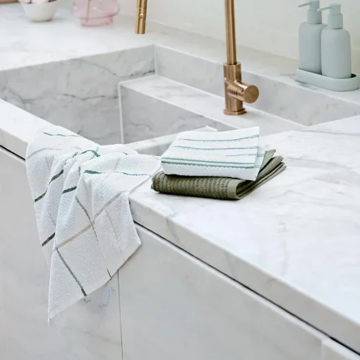Turner Set Of 3 Terry Tea Towel - Army/Natural
