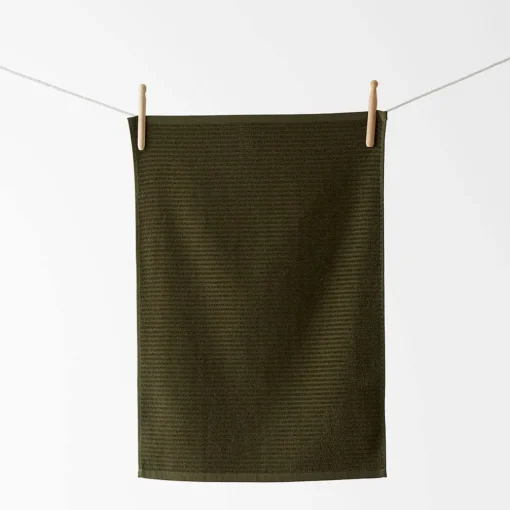 Turner Set Of 3 Terry Tea Towel - Army/Natural