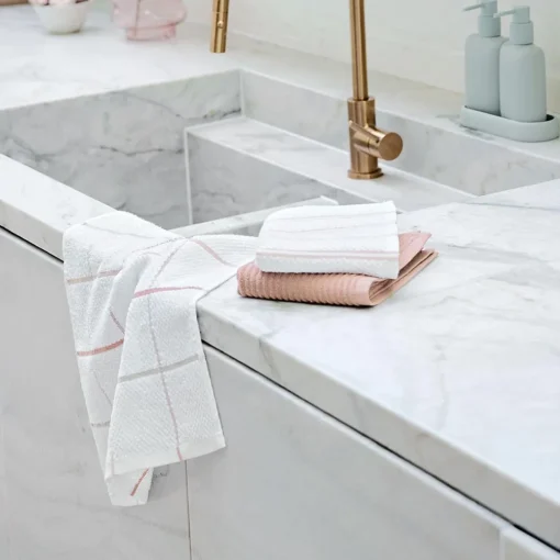 Turner Set Of 3 Terry Tea Towel - Brick/Pink