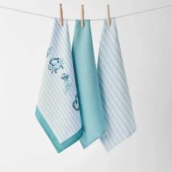 Under The Sea Tea Towel Set Of 3 - Teal