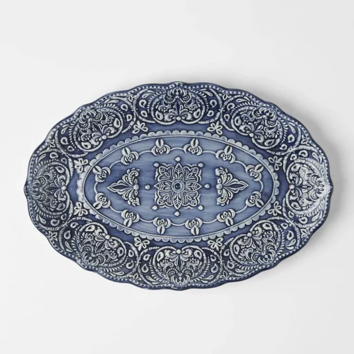 Venezia Large Oval Platter - Indigo