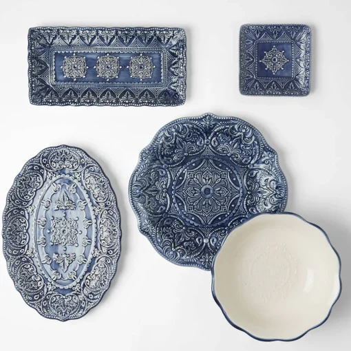 Venezia Large Oval Platter - Indigo