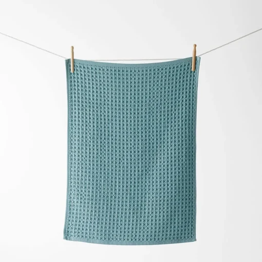 Waffle Tea Towel Set Of 2 - Slate Blue
