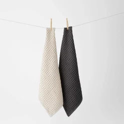 Waffle Tea Towel Set Of 2 - Stone