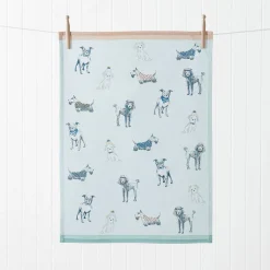 Winter Dogs Printed Tea Towel