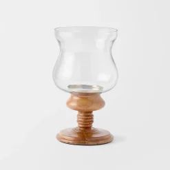 Wood Base Hurricane Curved