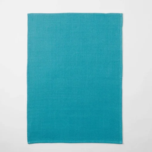 Yarn Dye Stripe Tea Towel Set Of 3 - Teal