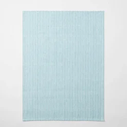 Yarn Dye Stripe Tea Towel Set Of 3 - Teal