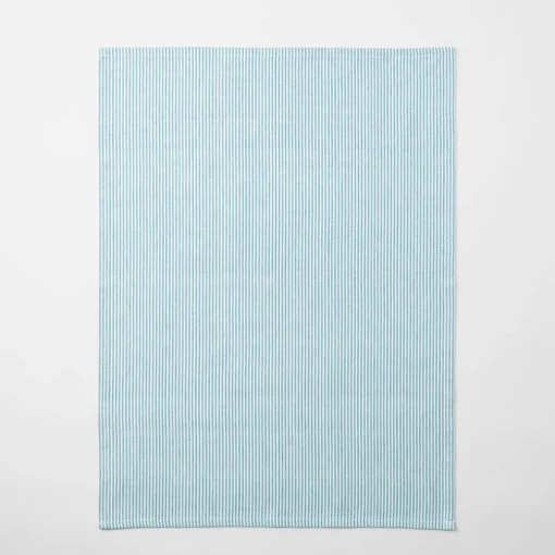 Yarn Dye Stripe Tea Towel Set Of 3 - Teal